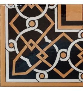 Armada Çini 20x20 cm KSK 77 Zincir Desenli İznik Çini Bordür Köşesi