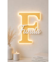 LED Işıklı Kişiye Özel Harf Dekoru Bebek & Çocuk Odası Duvar ve Kapı Süsü