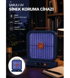 UV LED'li Şarj Edilebilir Sinek Yok Edici Elektrikli Lamba Mavi