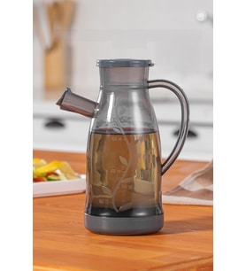 Yağlık Sirkelik Şeffaf Sosluk 700ml, BPA İçermez, Bulaşık Makinesine Uygun, Gıdayla Temas Uygun yağdanlık, Kapaklı Ağız, 22.5cm Yükseklik (1, ŞEFFAF)
