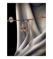 925 Ayar Gümüş Kaplama Swarovski Taşlı Oval Kristal Set