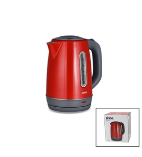 KIRMIZI ÇELİK KETTLE SU ISITICISI KABLOSUZ KULLANIM 1.8LT 360 DERECE DÖNEBİLME OTOMATİK KAPANMA SK-8031 (5343)