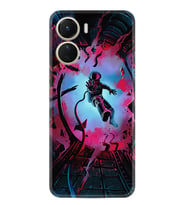 Vivo Y16 Kılıf Silikon Desen Özel Seri Astronot Attack 1702