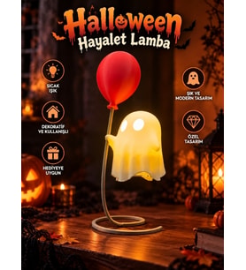 Halloween Cadılar Bayramı Dekoratif Hayalet Lamba Balonlu Masa Lambası
