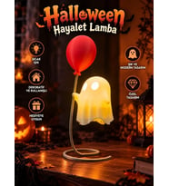 Halloween Cadılar Bayramı Dekoratif Hayalet Lamba Balonlu Masa Lambası