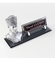 Kişiye Özel Tasarım Atatürk Premium Cam Masaüstü İsimlik - Atatürk İsimlik – Ofis Masaüstü İsimlik - Masalık