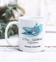 Din Kültürü Öğretmeni Tasarımlı Kişiye Özel Kupa Bardak (Beyaz)