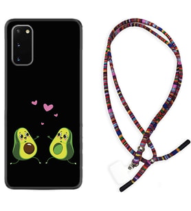 Samsung A02S A03S A10 A12 A13 A21S A22 Kılıf Boyun Asklı Rasta Silikon Aşık Avokadolar 1642