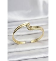 Zikzak Model Gold Renk Pirinç Kadın Bileklik TJ-BB8554