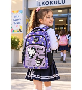 Okul Sırt Çantası Hello Kitty Friends 3 Bölmeli Ortopedik Cepli 40x30x12cm