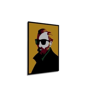 Çerçeve Görünümlü Dekoratif Ahşap Kare Van Gogh Modern Tablosu Ev/Ofis/İşyeri Tablo