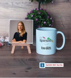 Bankacıya Hediye Fotoğraflı Dekoratif Taş, Kupa Bardak Beyaz Hediye (Model 1)