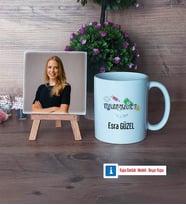 Bankacıya Hediye Fotoğraflı Dekoratif Taş, Kupa Bardak Beyaz Hediye (Model 1)