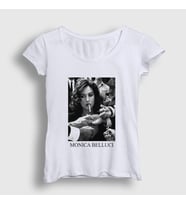 Presmono Kadın Beyaz Smoke Monica Belluci T-Shirt 412208tt (Beyaz)