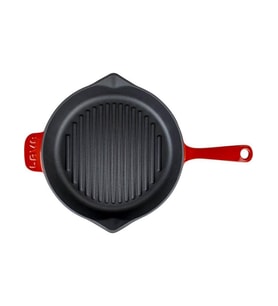 Lava Demir Döküm Yuvarlak 28 cm Izgara Tavası Kırmızı