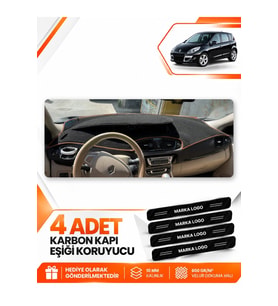 RENAULT SCENIC 3 (2009-2016) Uyumlu Ön Torpido Koruma Kılıfı Halısı - Siyah Kahverengi
