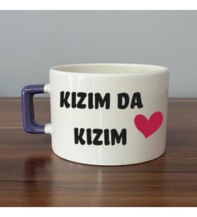 Kızım Da Kızım Baskılı Kadınlar Günü Mor Kulplu C Fincan