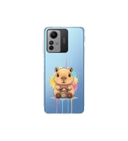 Redmi Note 12S ile Uyumlu Splash Kapibara Tasarımlı Şeffaf Silikon Kılıf