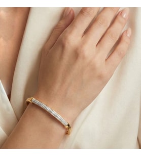 Lorivelle Kadın Paslanmaz Çelik Kelepçe Bileklik  14K Altın Kaplama Kararmaz Gold Modern Minimalist Tasarım