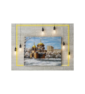 Kanvas Tablo - Kış Kilise Yağlıboya Resim