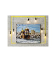 Kanvas Tablo - Kış Kilise Yağlıboya Resim