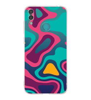 PrintiFy Huawei Y7 2019 Uyumlu Kamera Korumalı Renkli Desen Tasarımlı Şeffaf Silikon Kılıf