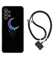 Samsung Galaxy M14 Kılıf Resimli Boyun Askılı İpli Desenli Silikon Series Moon Star 1851