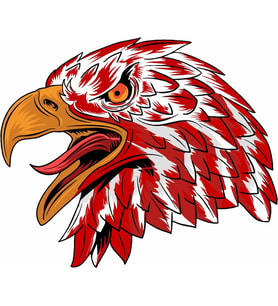 Sticker Usta Kırmızı Beyaz Kartal Sticker, Eagle, 00945 Renkli 15x12 Cm