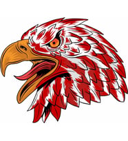 Sticker Usta Kırmızı Beyaz Kartal Sticker, Eagle, 00945 Renkli 15x12 Cm