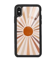 iPhone Xs Max Retro Güneş Tasarımlı Glossy Telefon Kılıfı