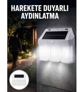 3 in 1 Solar Duvar Lambası – IP65 Su Geçirmez Hareket Sensörlü Yeni Nesil