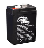 Energy Mustang 6 Volt 4 Amper Kuru Işıldak Aküsü (70x48x101 Mm) (Siyah)
