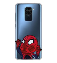 Xiaomi Redmi Note 9 Uyumlu Örümcek Adam Desenli Şeffaf Telefon Kılıfı
