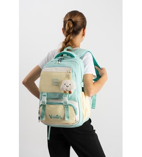 Ventis Unisex Okul Çantası Ortaokul Lise Maskotlu Sırt Çantası 43*30 Cm Su Geçirmez Kumaş Vnt4-G