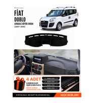 FİAT DOBLO AİRBAGLİ BÜYÜK EKRAN (2007-2015) Uyumlu Torpido Örtüsü Torpido Kılıfı - Siyah