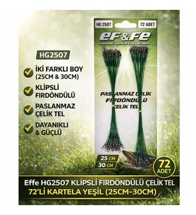 Effe HG2507 Klipsli Fırdöndülü Çelik Tel 72li Kartela Yeşil (25cm-30cm)
