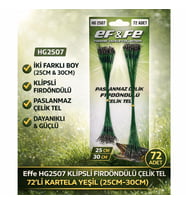 Effe HG2507 Klipsli Fırdöndülü Çelik Tel 72li Kartela Yeşil (25cm-30cm)