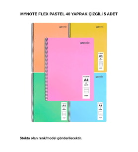 FLEX PASTEL DEFTER A4 40 YAPRAK ÇİZGİLİ 5 ADET