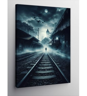 Kanvas Tablo Kasvetli Tren İstasyonu