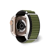 Cosmostech Akıllı Saat Watch için Uyumlu 42MM 44MM 45MM 49MM 1/2/3/4/5/6/se/7/8/ultra Çift Katman Kordon ve Kayışı Siyah(Yeşil)