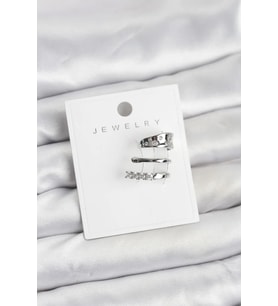 Gümüş Renk Zirkon Taşlı Pirinç Kıkırdak Küpe - TJ-BKP11614