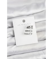 Gümüş Renk Zirkon Taşlı Pirinç Kıkırdak Küpe - TJ-BKP11614