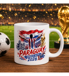 BK Gift Paraguay Taraftar Temalı 2026 Dünya Kupası Tasarımlı Beyaz Kupa Bardak