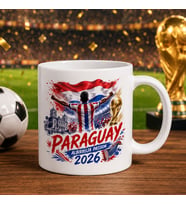 BK Gift Paraguay Taraftar Temalı 2026 Dünya Kupası Tasarımlı Beyaz Kupa Bardak