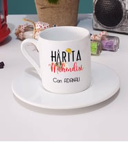 Harita Mühendisi Türk Kahvesi Fincanı Beyaz