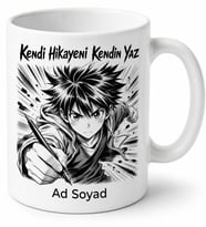 Manga Stil Tasarımlı Baskılı Kupa Bardak Anime Hediye Porselen Mug