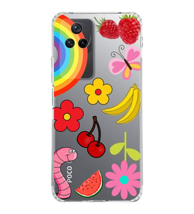 PrintiFy Xiaomi Poco F4 ile Uyumlu 1mm Slim Fit Water Color 5 Baskılı Şeffaf  Kılıf