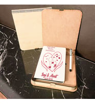 Sevgiliye En Güzel Hediye Ahşap Kutulu Defter Kalem Set 017