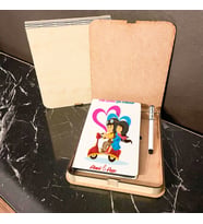 Sevgiliye Hediye Ahşap Kutulu Defter Kalem Set 014