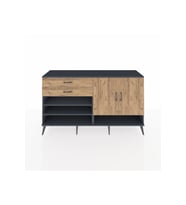 Hyperion Konsol 4 Raflı 2 Çekmeceli 2 Kapaklı 176x44x99 Antrasit-Çam
